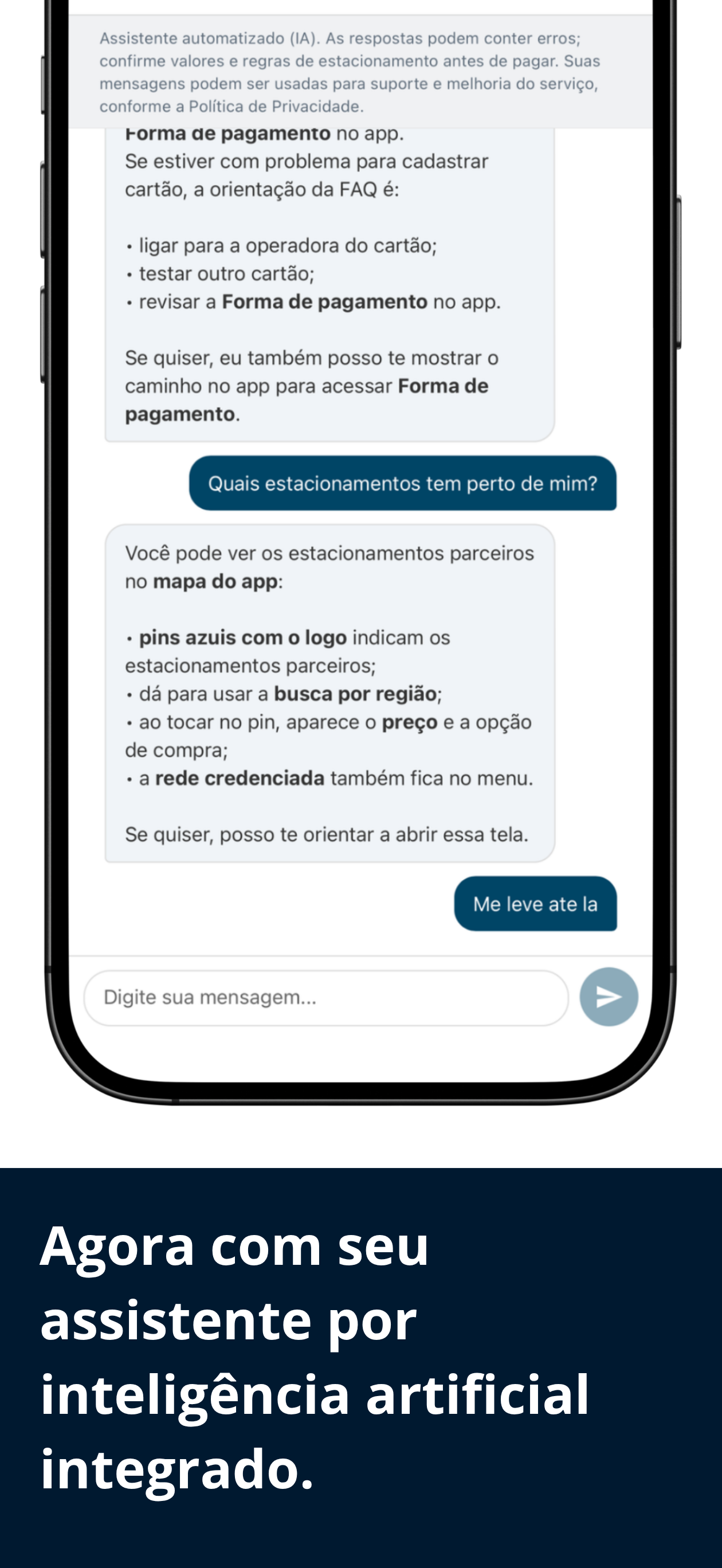 Histórico de transações no app